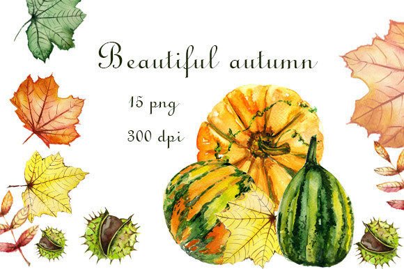 Autumn Watercolor Clipart: Elevating Your Creative Projects with Hand-Painted Charm
