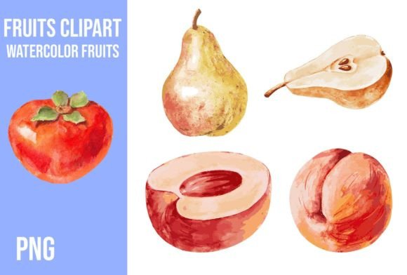 Elevate Designs with Watercolor Fruits Clipart