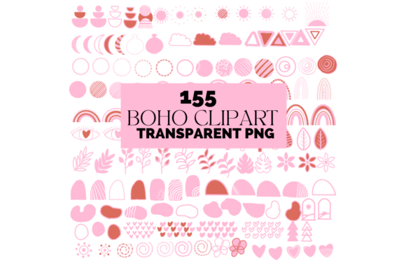 Elevating Digital Design with Pink Boho Clipart