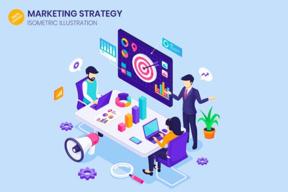 Evaluating Isometric Business Strategy Illustration for Professional Design Projects