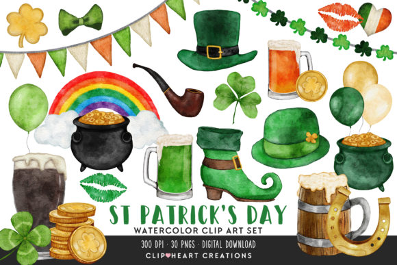Evaluating St Patrick's Day Watercolor Clip Art for Creative Projects