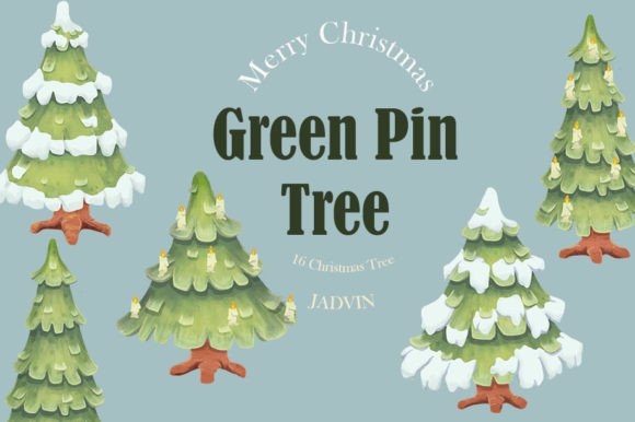 Green Pin Tree Christmas Clipart Guide