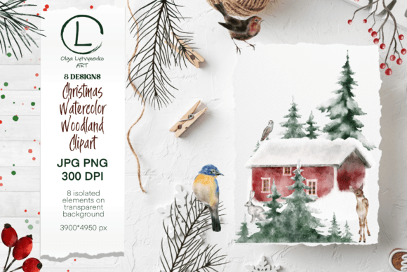 Integrating Winter Woodland Watercolor Clipart PNG into Professional Creative Workflows
