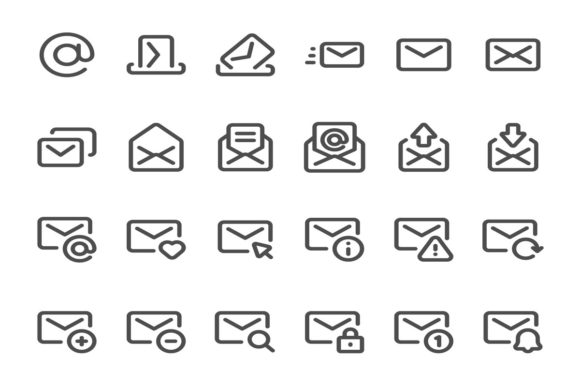 Outline Mail Icon: A Versatile Design Asset
