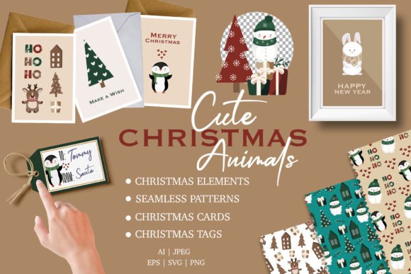 Unleashing Holiday Creativity with Cute Christmas Animals Clipart and Vector Design Assets
