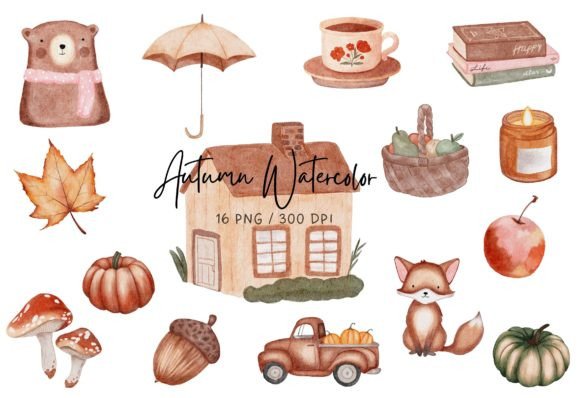 Watercolor Autumn Clipart: Elevating Your Fall Designs with Cozy, Hand-Painted Charm